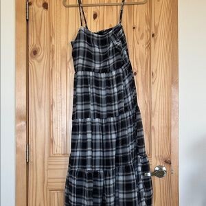 Justify Black and White Plaid Midi Dress
